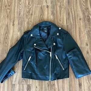 Faux leather coat